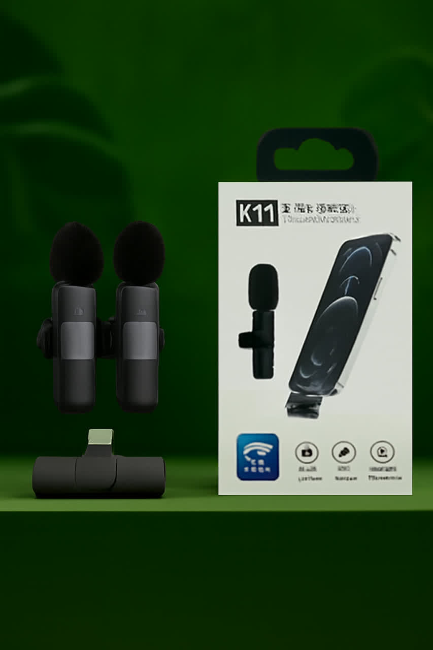 میکروفن یقه ای بی سیم مدل  k11 dual